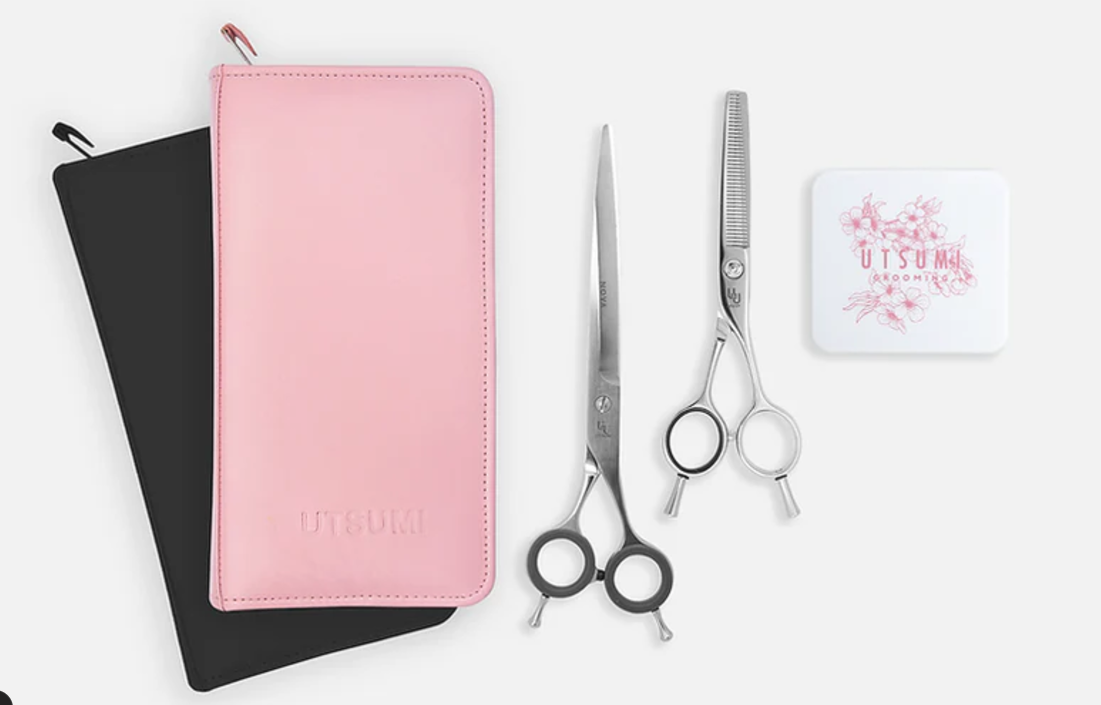 กรรไกรชุด Utsumi Sakura set 7.5P  with Pink case